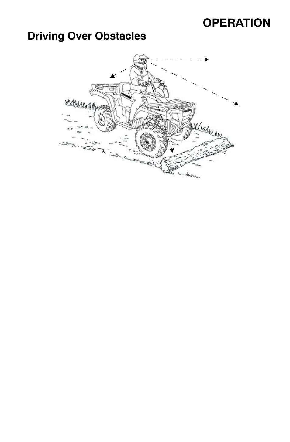 Operation, Driving over obstacles | Polaris Sportsman 800 X2 User Manual | Page 70 / 148