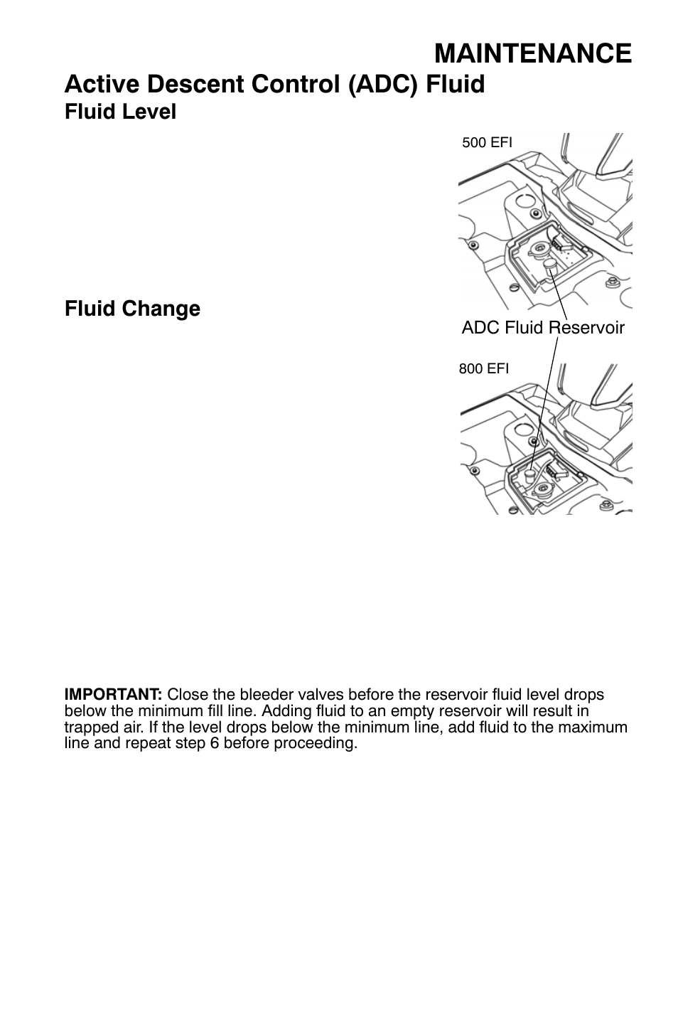 Maintenance, Active descent control (adc) fluid | Polaris Sportsman 800 X2 User Manual | Page 94 / 148