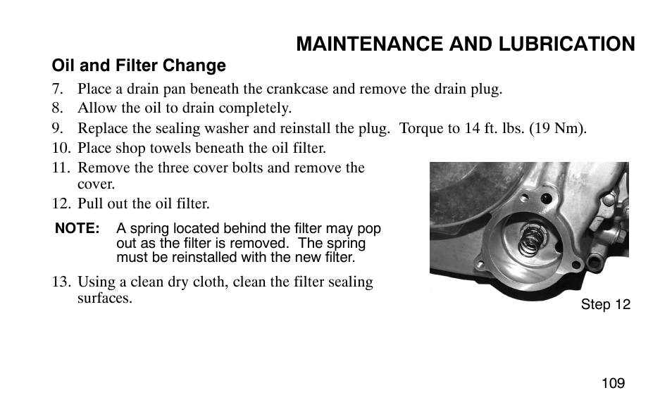 Maintenance and lubrication | Polaris Outlaw User Manual | Page 112 / 200
