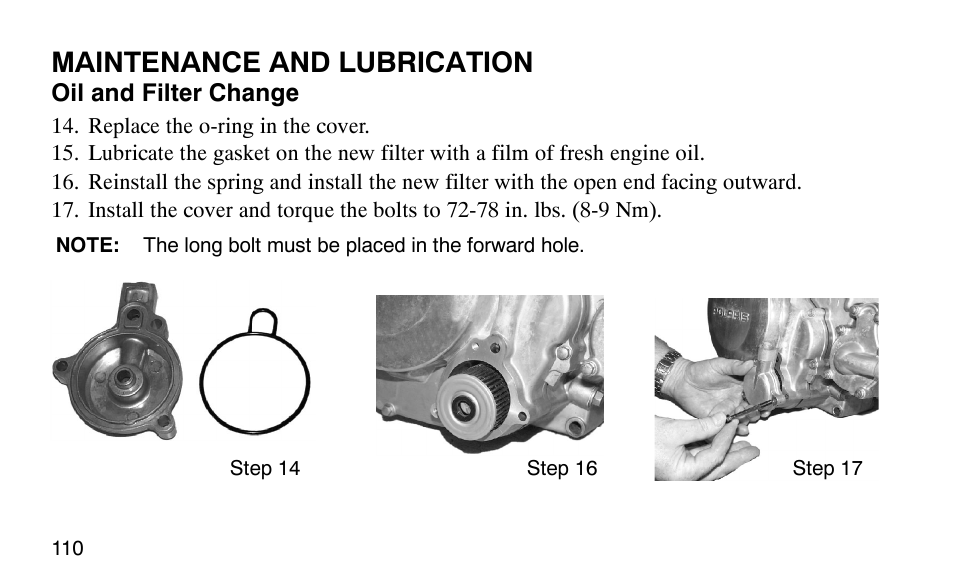 Maintenance and lubrication | Polaris Outlaw User Manual | Page 113 / 200