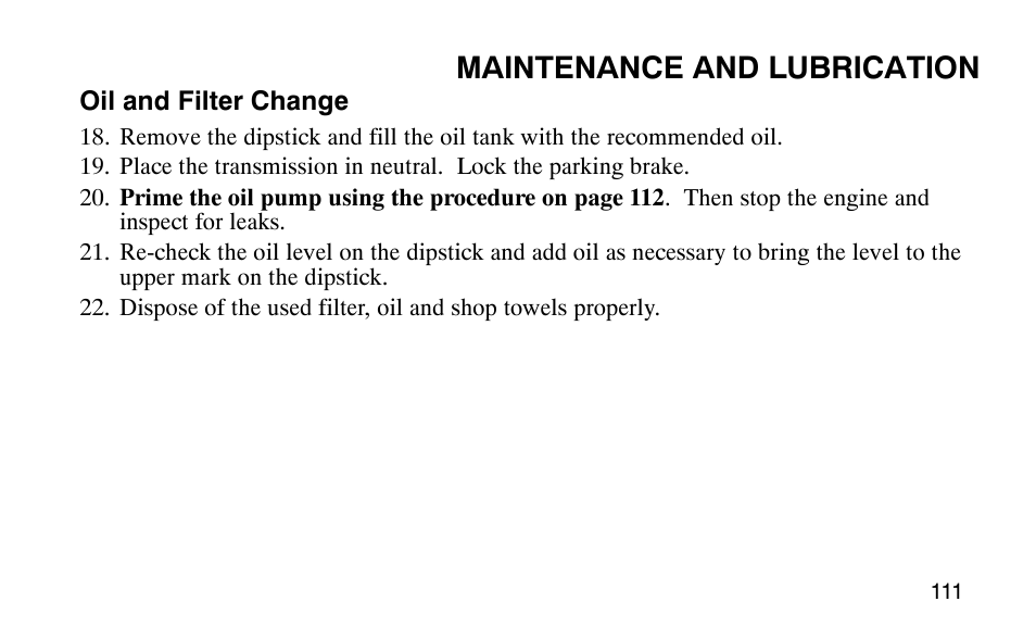 Maintenance and lubrication | Polaris Outlaw User Manual | Page 114 / 200