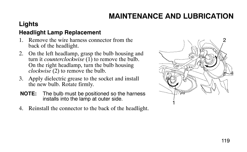 Maintenance and lubrication | Polaris Outlaw User Manual | Page 122 / 200