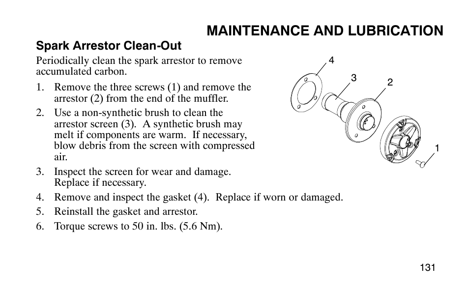 Maintenance and lubrication | Polaris Outlaw User Manual | Page 134 / 200