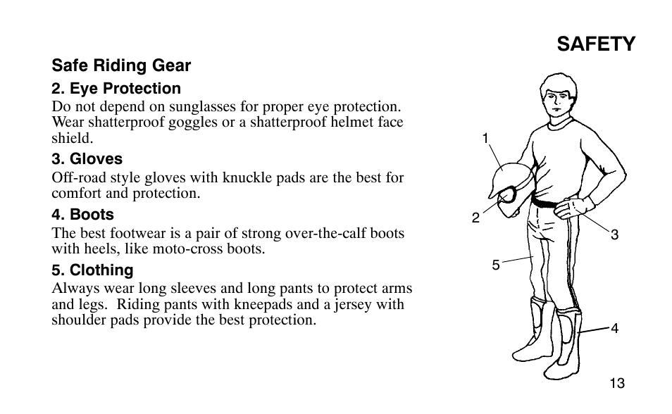 Safety | Polaris Outlaw User Manual | Page 16 / 200