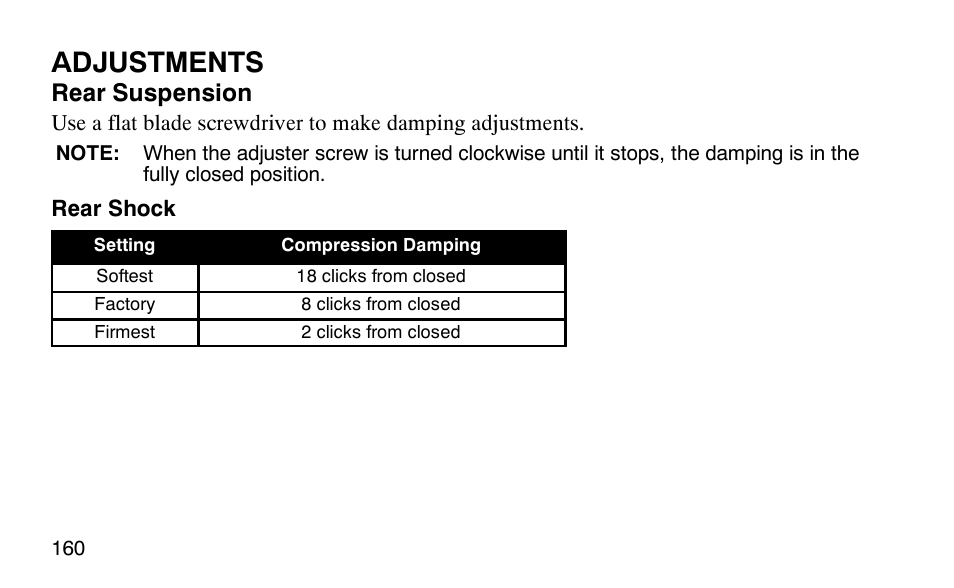 Adjustments | Polaris Outlaw User Manual | Page 163 / 200