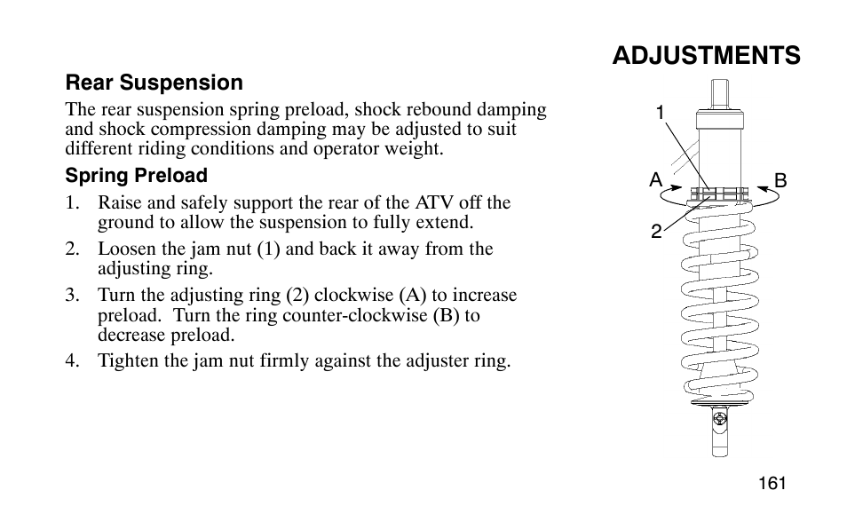 Adjustments | Polaris Outlaw User Manual | Page 164 / 200
