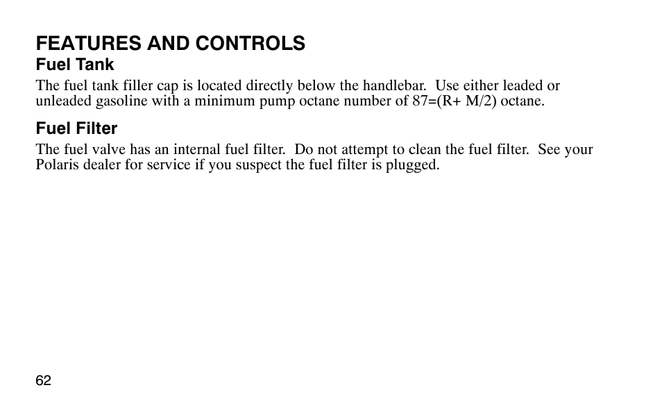 Features and controls | Polaris Outlaw User Manual | Page 65 / 200