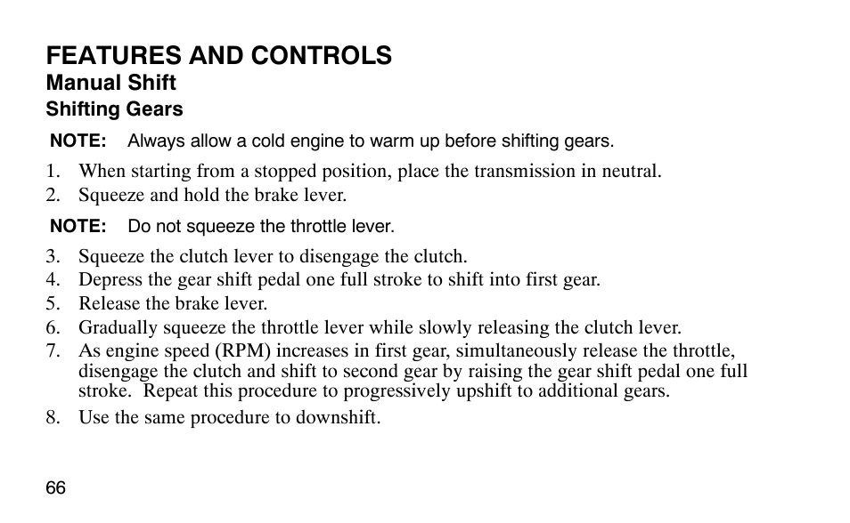 Features and controls | Polaris Outlaw User Manual | Page 69 / 200