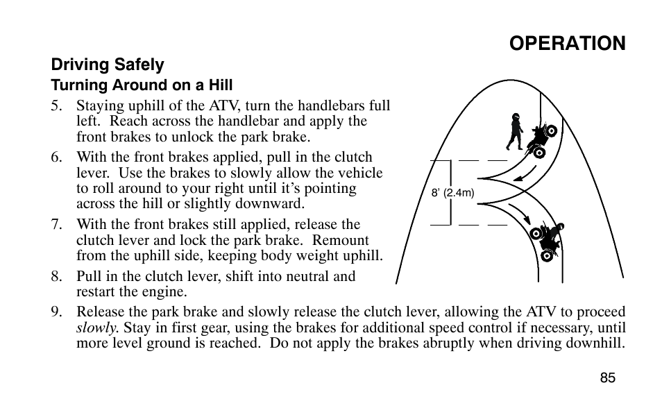 Operation | Polaris Outlaw User Manual | Page 88 / 200