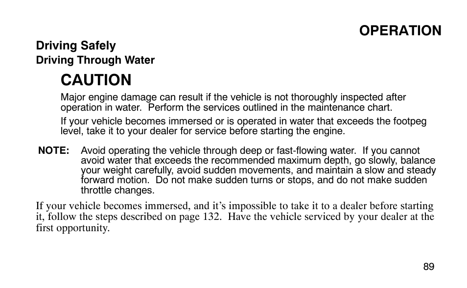 Caution, Operation | Polaris Outlaw User Manual | Page 92 / 200