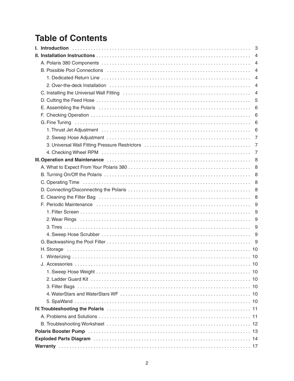 Polaris 380 User Manual | Page 3 / 19