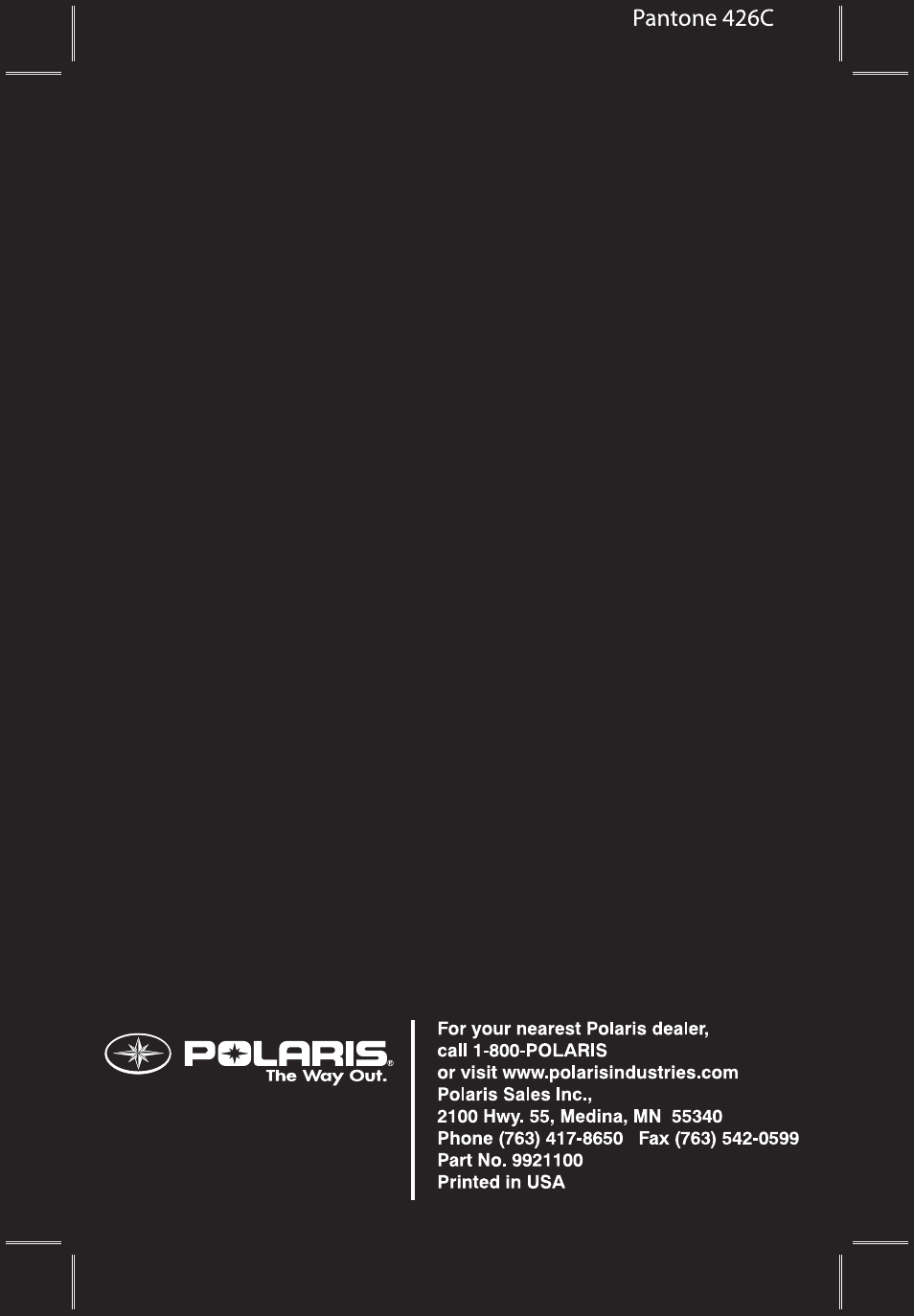 Polaris 120 Youth User Manual | Page 2 / 100
