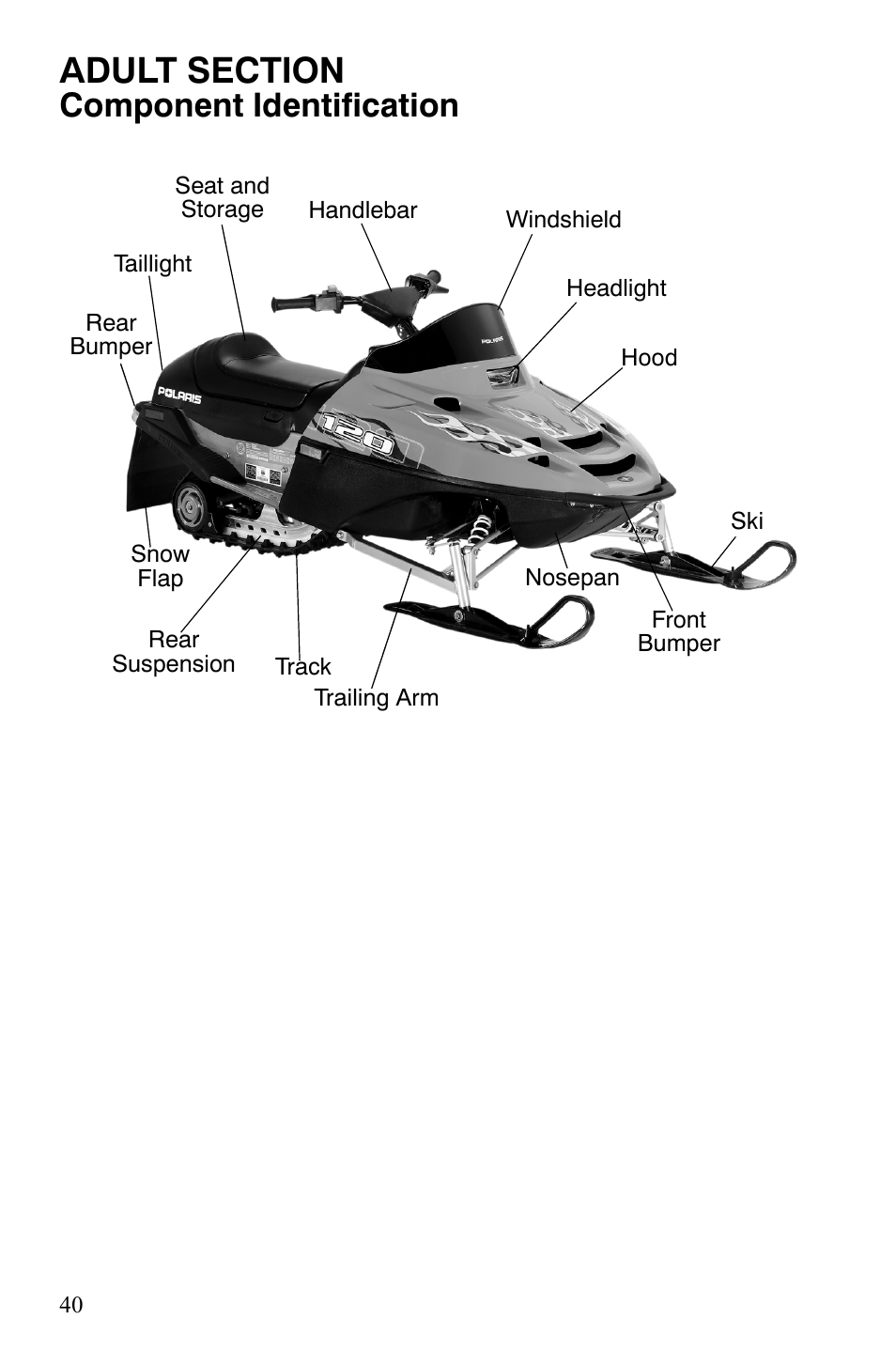 Component identification | Polaris 120 Youth User Manual | Page 43 / 100