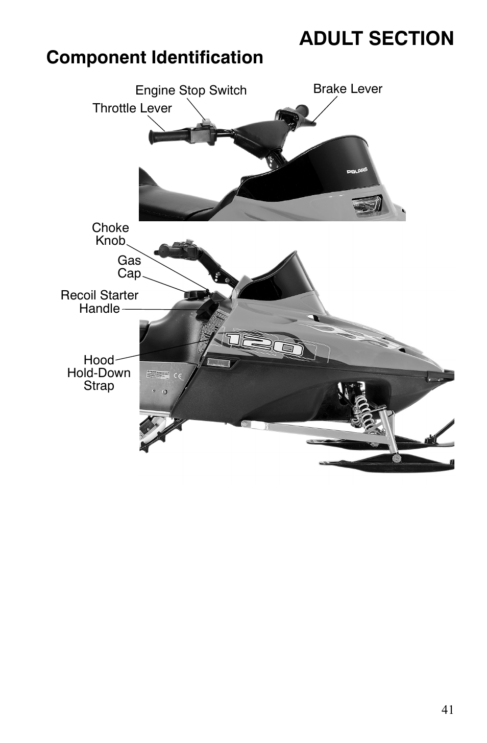 Component identification | Polaris 120 Youth User Manual | Page 44 / 100