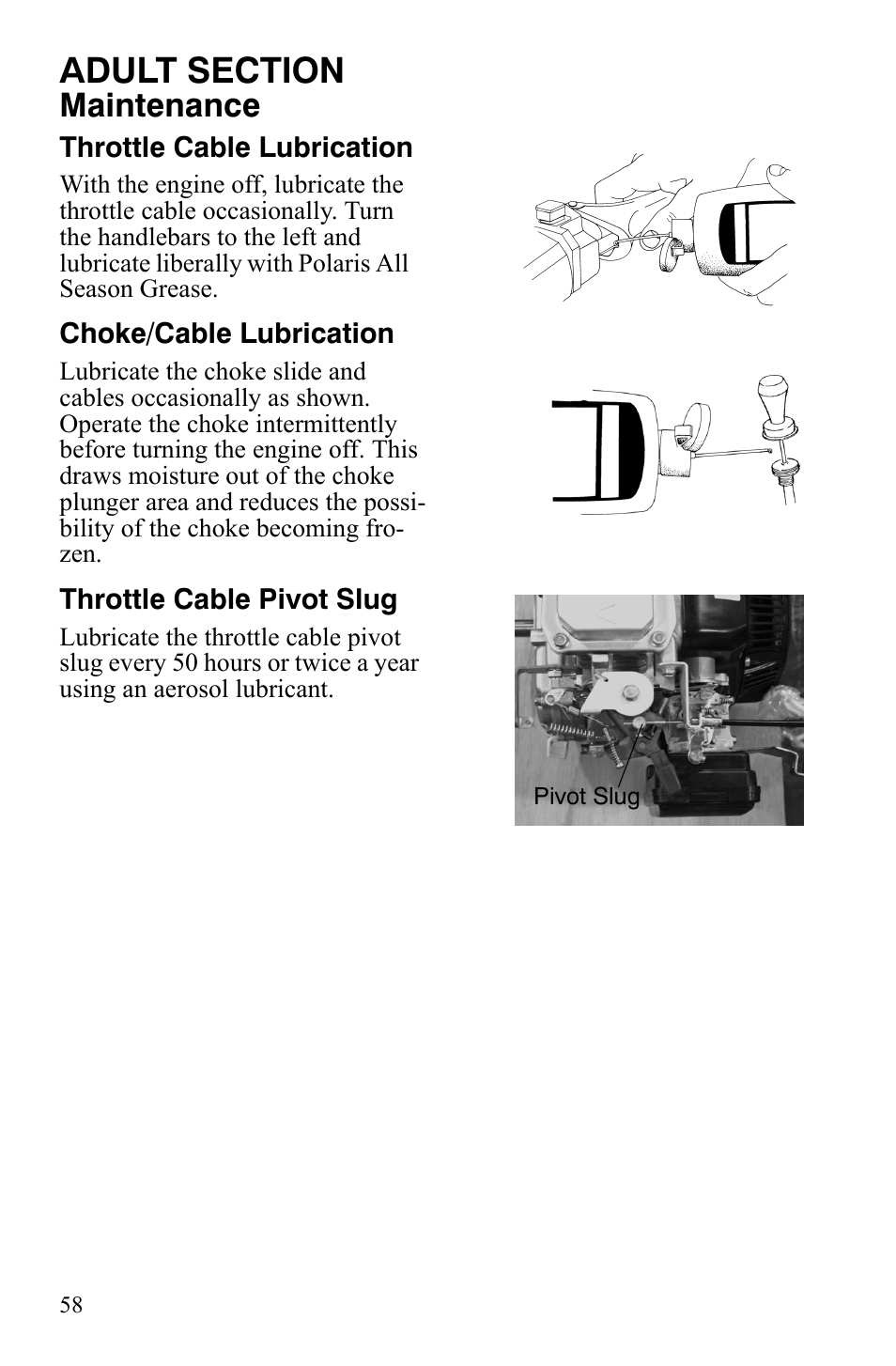 Maintenance | Polaris 120 Youth User Manual | Page 61 / 100