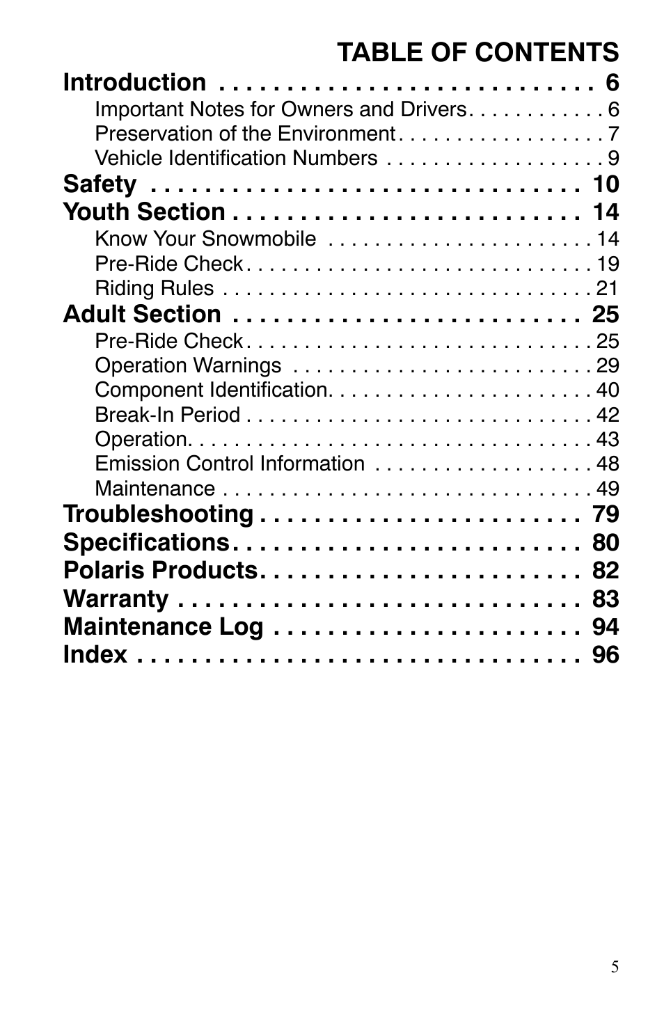 Polaris 120 Youth User Manual | Page 8 / 100