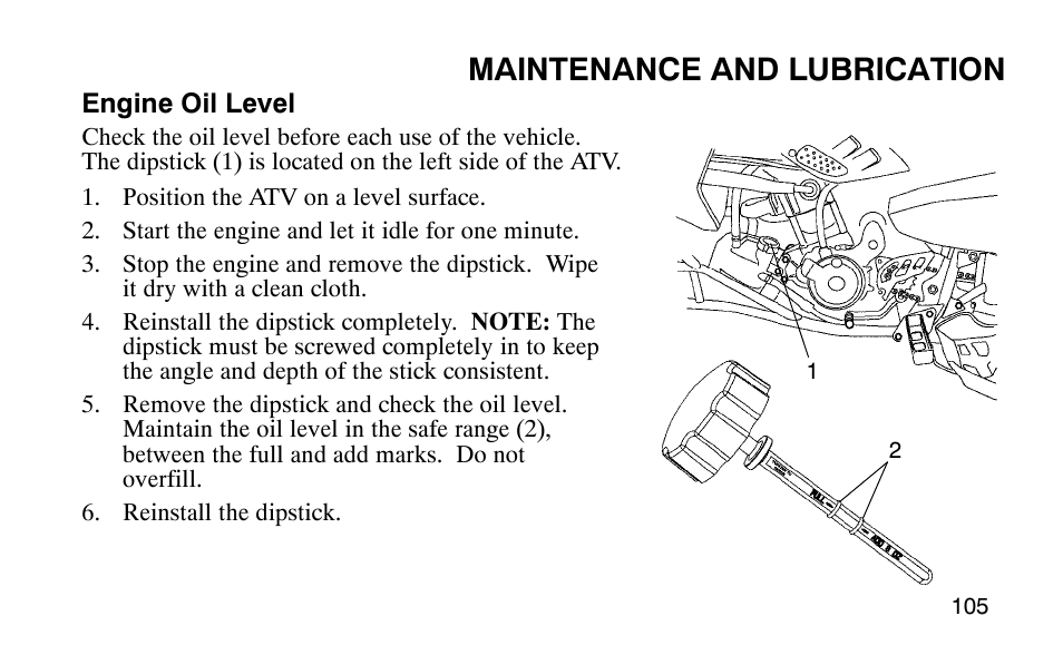 Maintenance and lubrication | Polaris Predator User Manual | Page 108 / 189