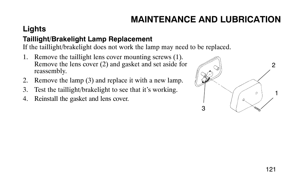 Maintenance and lubrication | Polaris Predator User Manual | Page 124 / 189