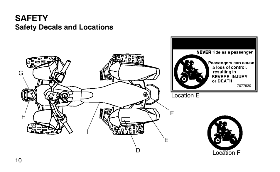 Safety | Polaris Predator User Manual | Page 13 / 189