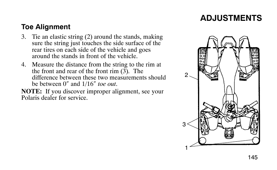 Adjustments | Polaris Predator User Manual | Page 148 / 189