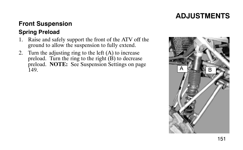 Adjustments | Polaris Predator User Manual | Page 154 / 189