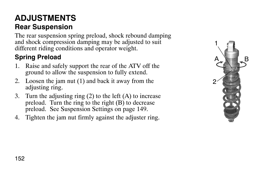 Adjustments | Polaris Predator User Manual | Page 155 / 189