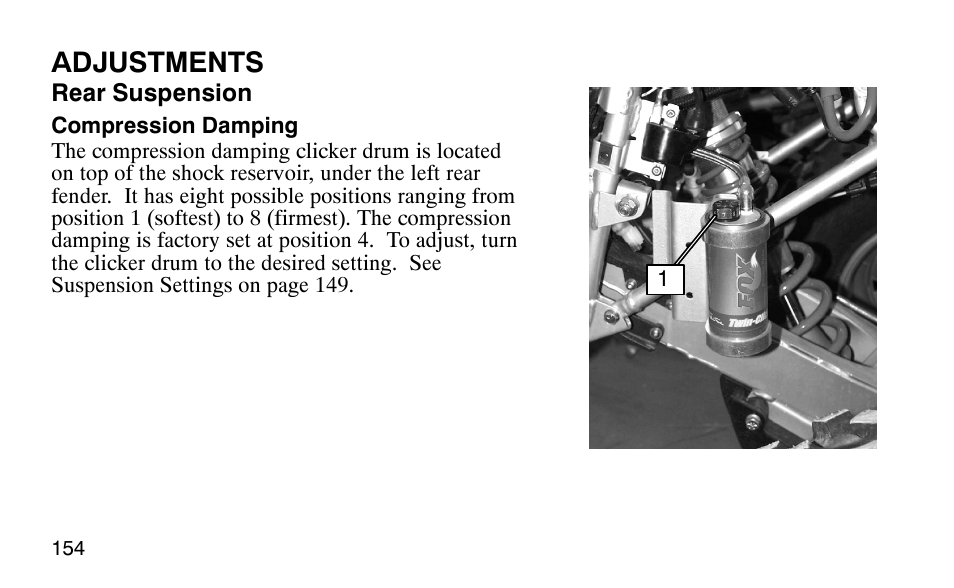 Adjustments | Polaris Predator User Manual | Page 157 / 189