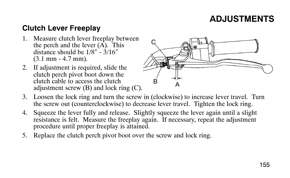 Adjustments | Polaris Predator User Manual | Page 158 / 189
