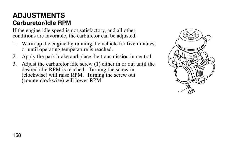 Adjustments | Polaris Predator User Manual | Page 161 / 189