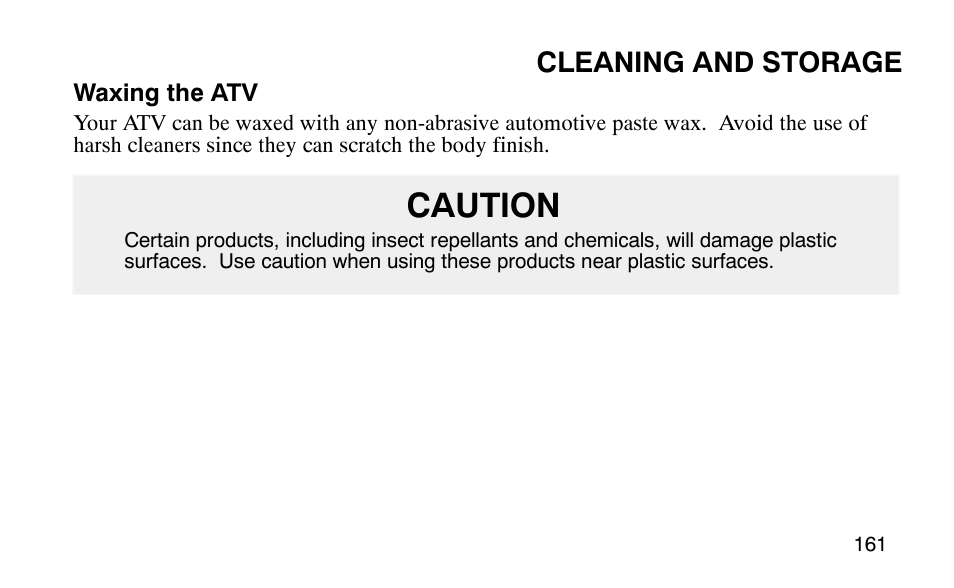 Caution | Polaris Predator User Manual | Page 164 / 189