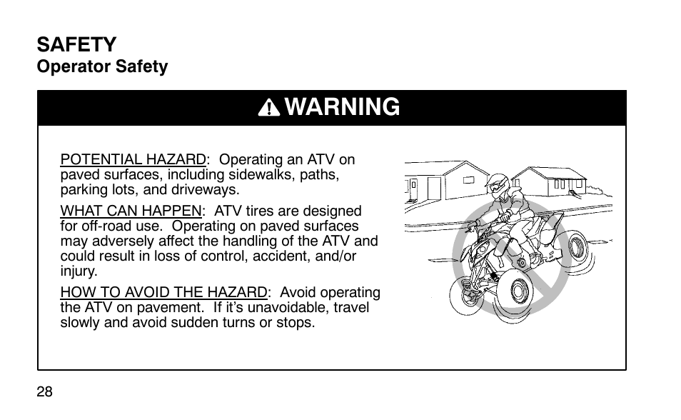 Warning, Safety | Polaris Predator User Manual | Page 31 / 189