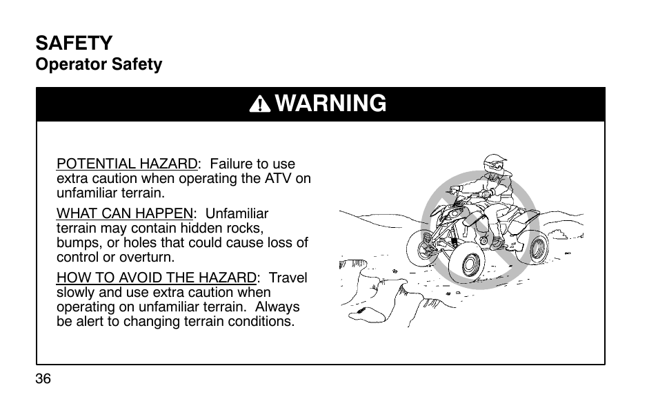 Warning, Safety | Polaris Predator User Manual | Page 39 / 189