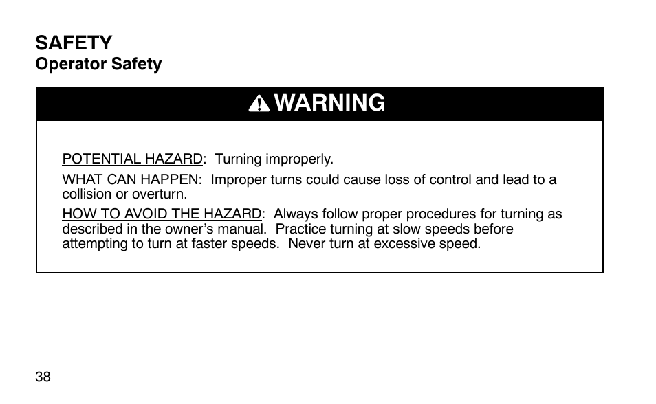 Warning, Safety | Polaris Predator User Manual | Page 41 / 189