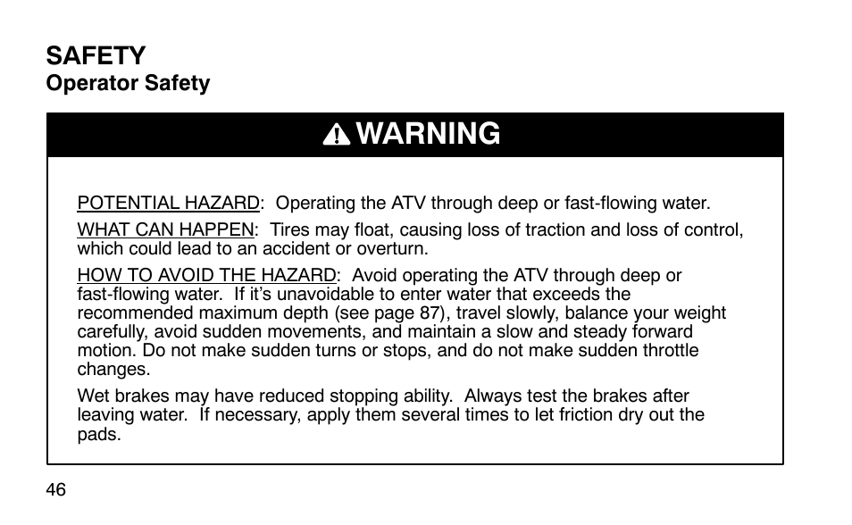 Warning, Safety | Polaris Predator User Manual | Page 49 / 189