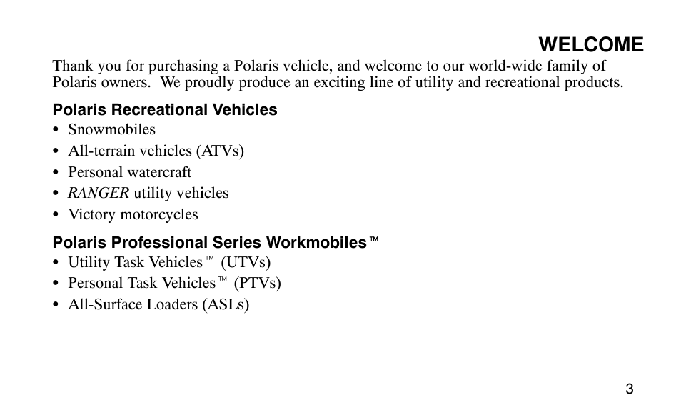 Welcome | Polaris Predator User Manual | Page 6 / 189