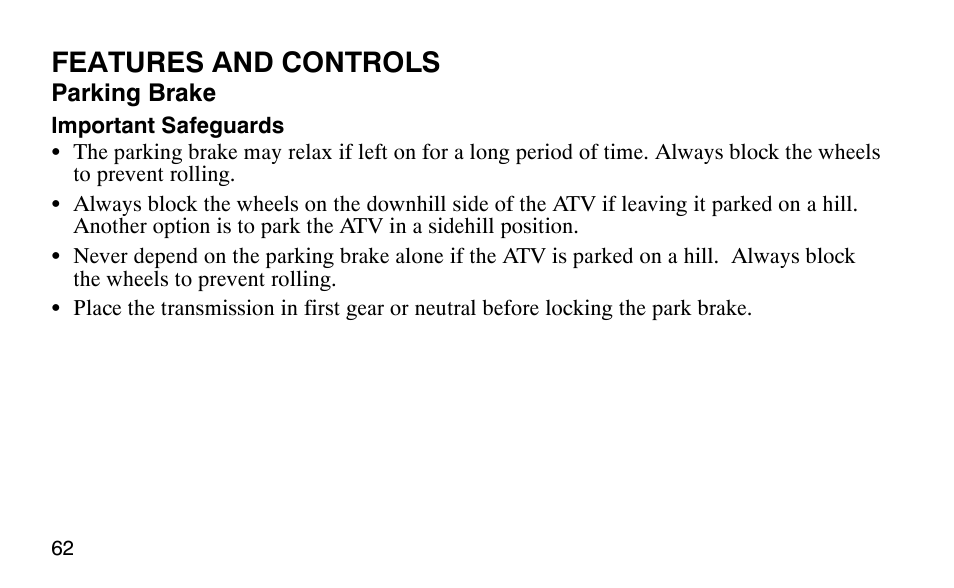 Features and controls | Polaris Predator User Manual | Page 65 / 189