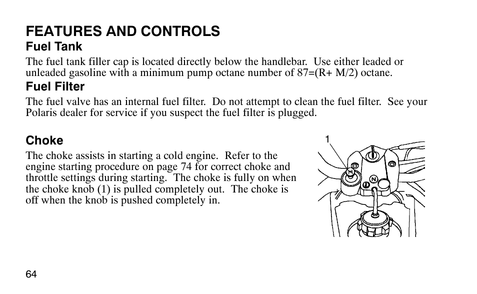 Features and controls | Polaris Predator User Manual | Page 67 / 189