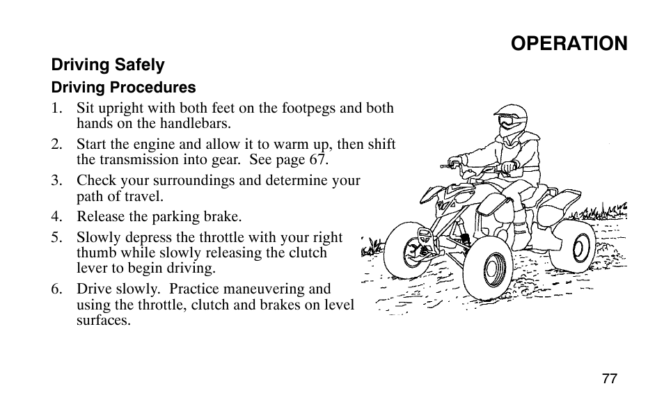 Operation | Polaris Predator User Manual | Page 80 / 189