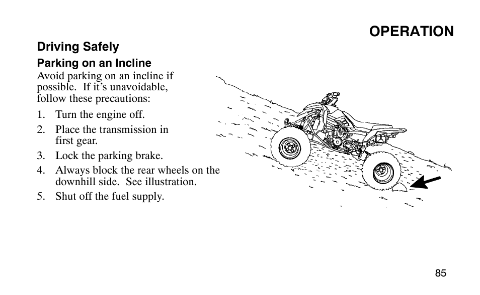 Operation | Polaris Predator User Manual | Page 88 / 189