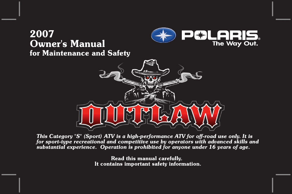 Polaris Outlaw 9920783 User Manual | 202 pages