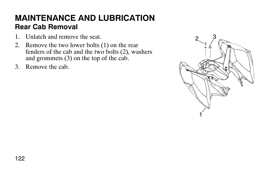Maintenance and lubrication | Polaris Outlaw 9920783 User Manual | Page 125 / 202