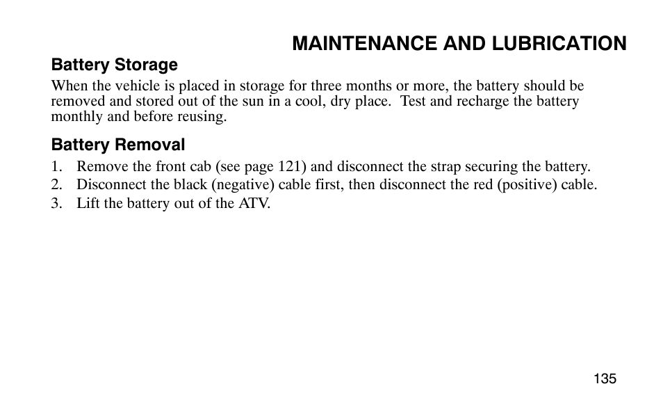 Maintenance and lubrication | Polaris Outlaw 9920783 User Manual | Page 138 / 202
