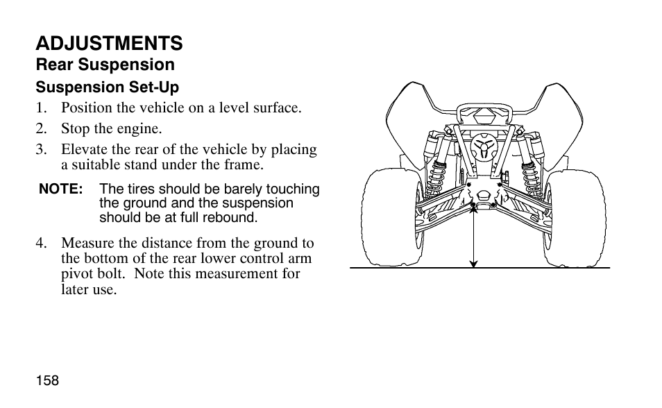 Adjustments | Polaris Outlaw 9920783 User Manual | Page 161 / 202