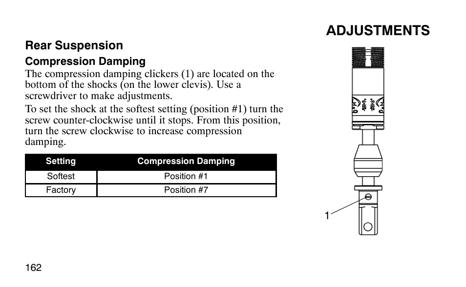 Adjustments | Polaris Outlaw 9920783 User Manual | Page 165 / 202