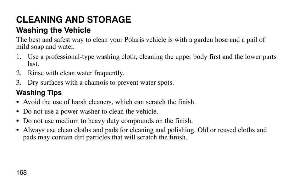 Cleaning and storage | Polaris Outlaw 9920783 User Manual | Page 171 / 202