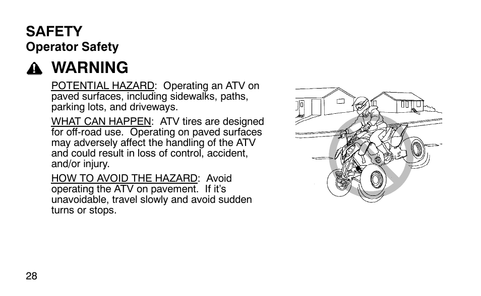 Warning, Safety | Polaris Outlaw 9920783 User Manual | Page 31 / 202