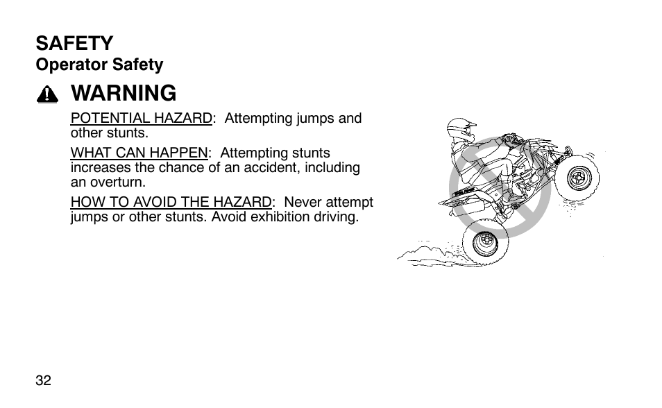 Warning, Safety | Polaris Outlaw 9920783 User Manual | Page 35 / 202