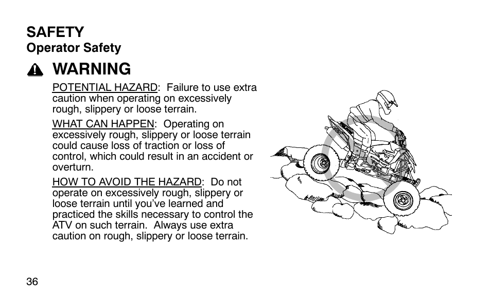 Warning, Safety | Polaris Outlaw 9920783 User Manual | Page 39 / 202