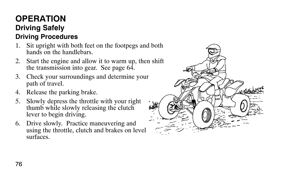 Operation | Polaris Outlaw 9920783 User Manual | Page 79 / 202