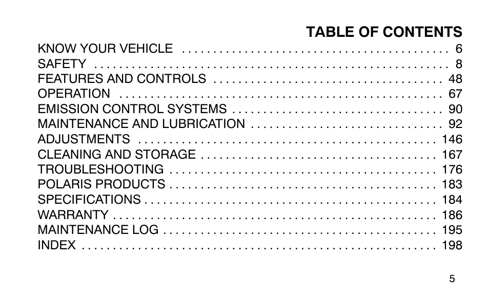 Polaris Outlaw 9920783 User Manual | Page 8 / 202